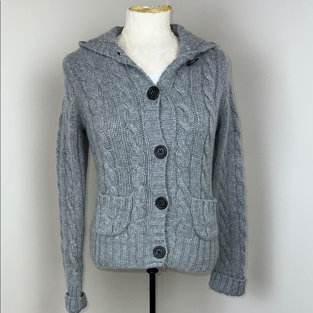 J. Crew Gray Cable Knit Women's cardigan Sweater size Small